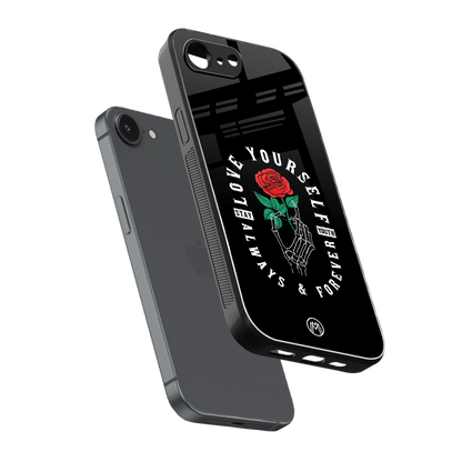 love yourself back phone cover | glass case for iphone 16e