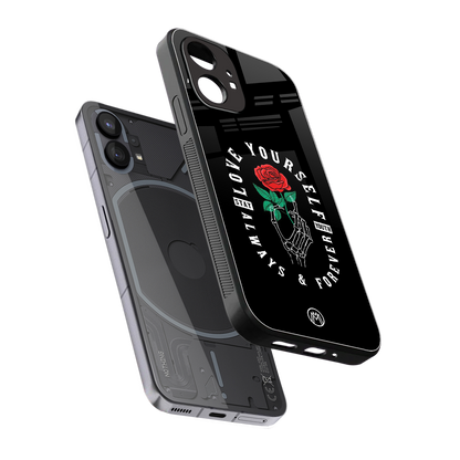 love yourself back phone cover | glass case for nothing phone 1
