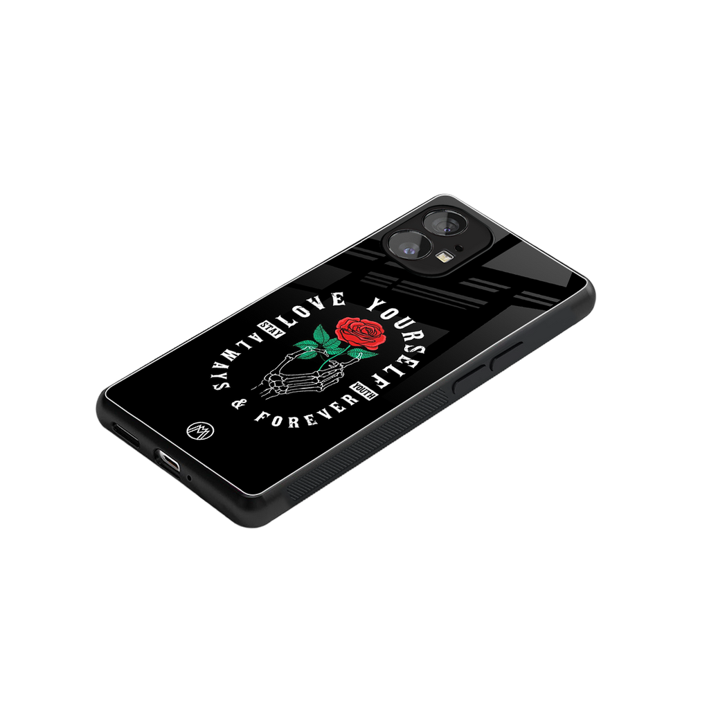 love yourself back phone cover | glass case for nothing phone 1