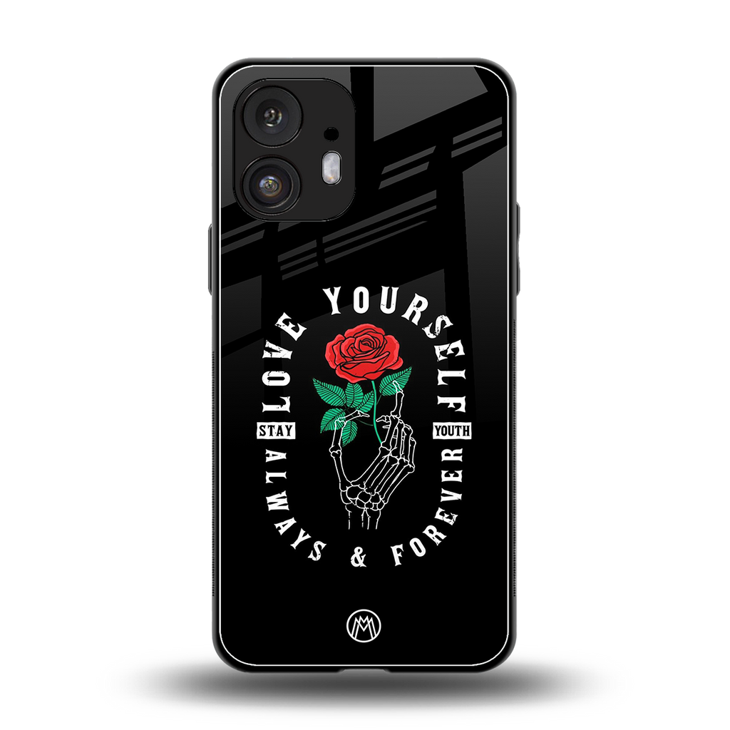 love yourself back phone cover | glass case for nothing phone 2