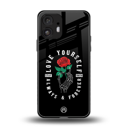 love yourself back phone cover | glass case for nothing phone 2