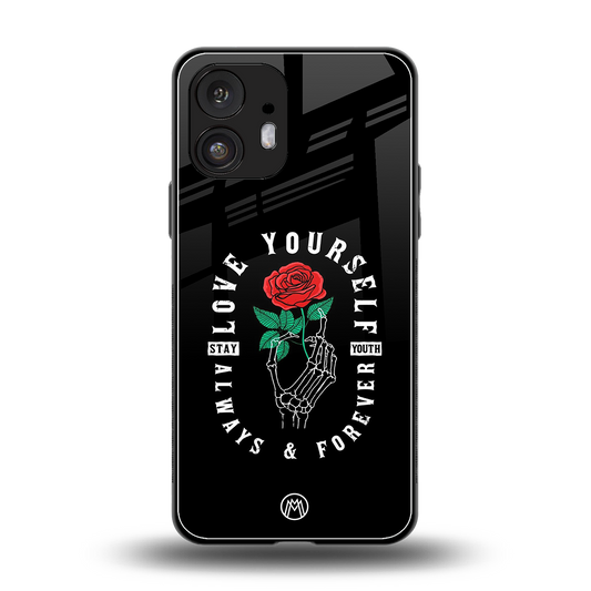 love yourself back phone cover | glass case for nothing phone 2