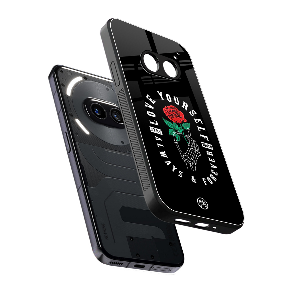 love yourself back phone cover | glass case for nothing phone 2a