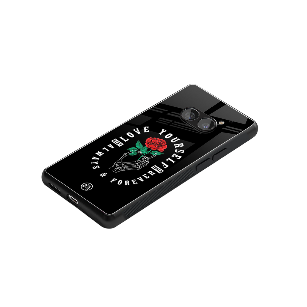 love yourself back phone cover | glass case for nothing phone 2a