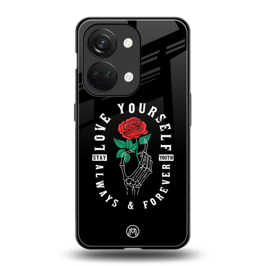 love yourself back phone cover | glass case for oneplus nord 3