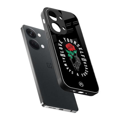 love yourself back phone cover | glass case for oneplus nord 3