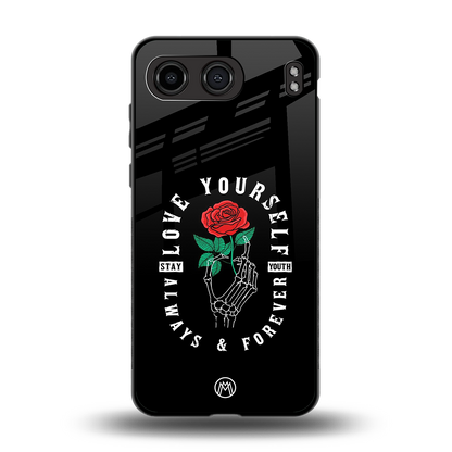 love yourself back phone cover | glass case for oneplus nord 4