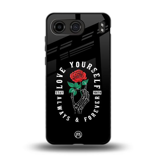 love yourself back phone cover | glass case for oneplus nord 4