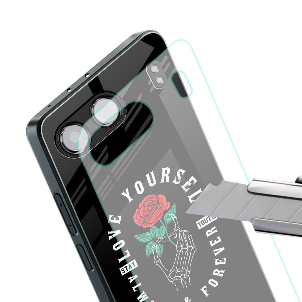 love yourself back phone cover | glass case for oneplus nord 4