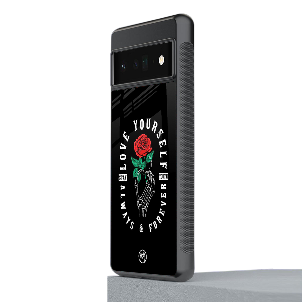 love yourself back phone cover | glass case for google pixel 6 pro
