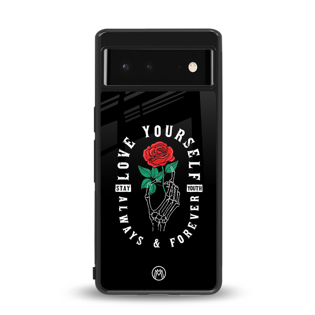 love yourself back phone cover | glass case for google pixel 6