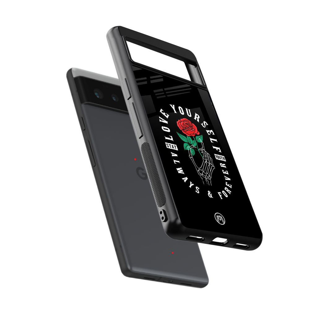 love yourself back phone cover | glass case for google pixel 6