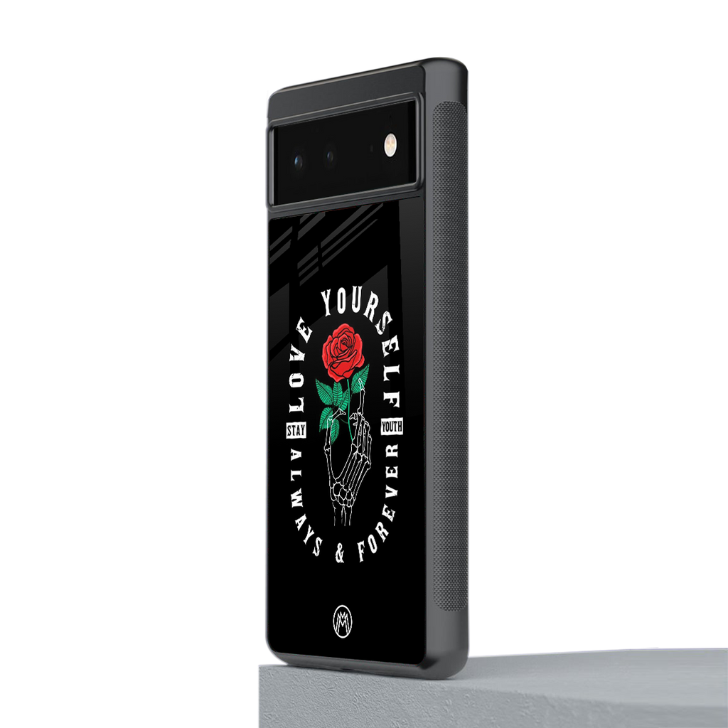love yourself back phone cover | glass case for google pixel 6
