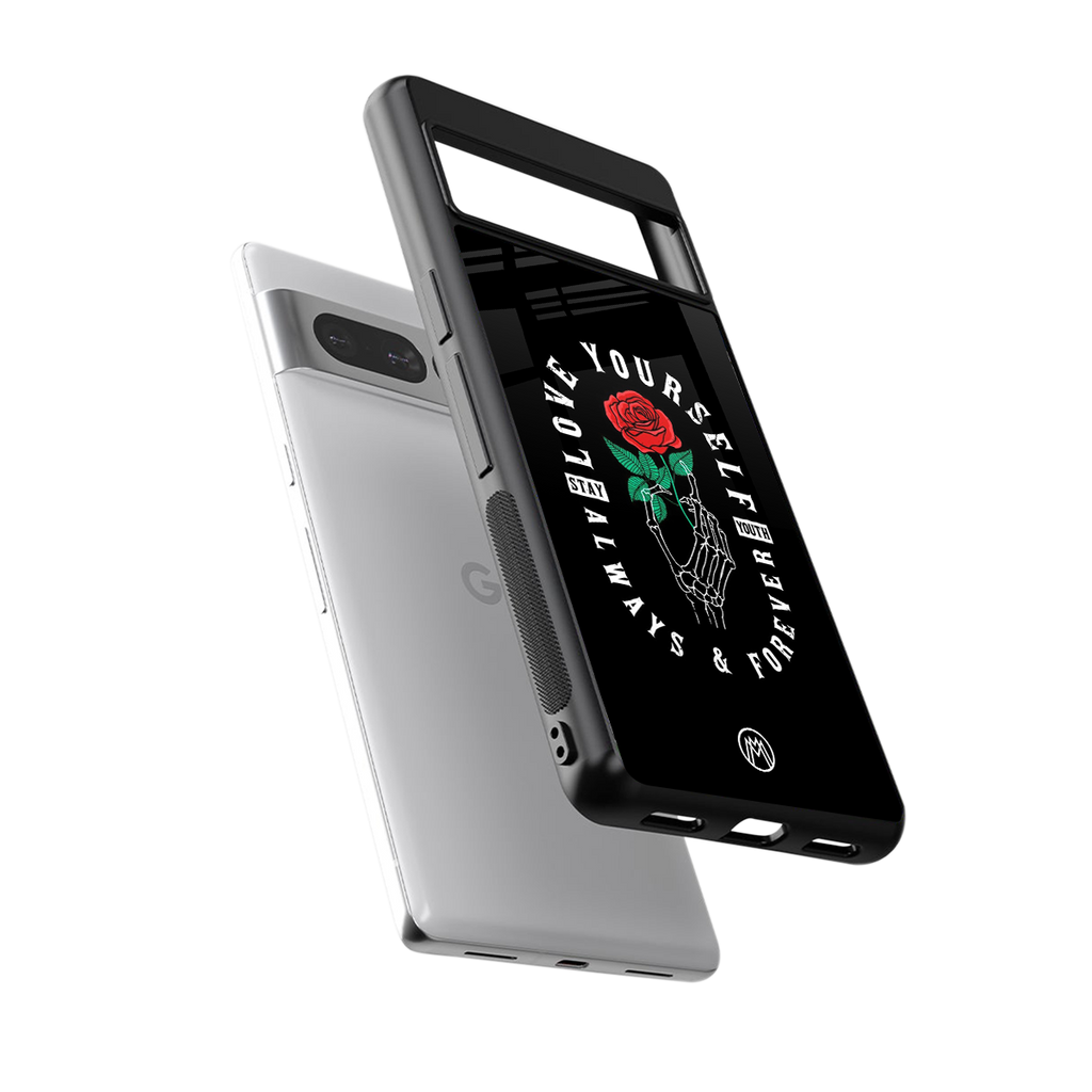 love yourself back phone cover | glass case for google pixel 7 pro