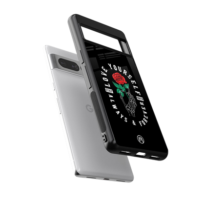 love yourself back phone cover | glass case for google pixel 7 pro