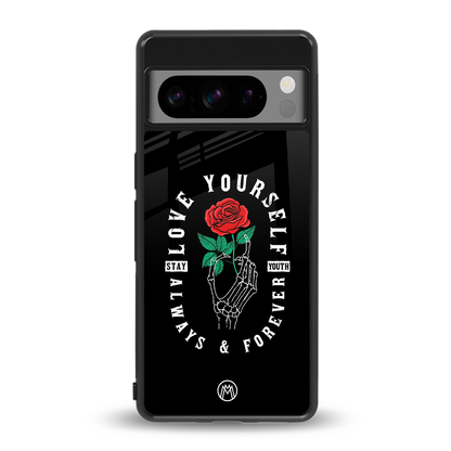 love yourself back phone cover | glass case for google pixel 8 pro