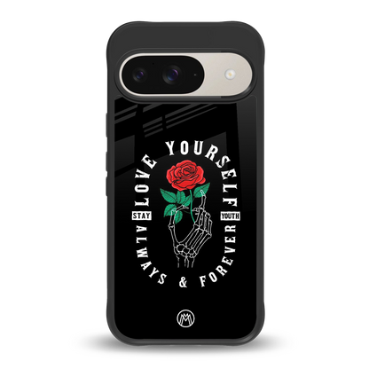 love yourself back phone cover | glass case for google pixel 9
