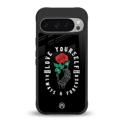 love yourself back phone cover | glass case for google pixel 9 pro xl
