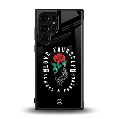 love yourself back phone cover | glass case for samsung galaxy s24 ultra