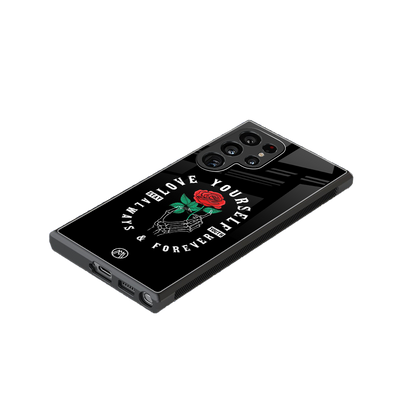 love yourself back phone cover | glass case for samsung galaxy s23 ultra