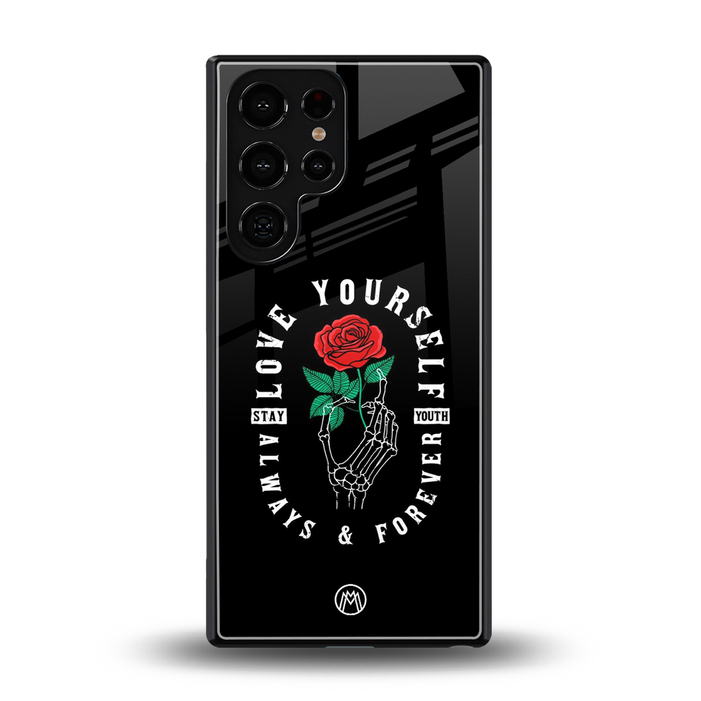 love yourself back phone cover | glass case for samsung galaxy s25 ultra