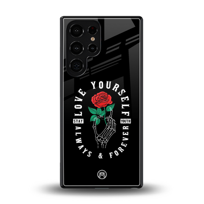 love yourself back phone cover | glass case for samsung galaxy s25 ultra