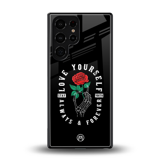 love yourself back phone cover | glass case for samsung galaxy s25 ultra