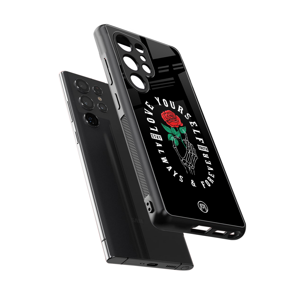 love yourself back phone cover | glass case for samsung galaxy s25 ultra