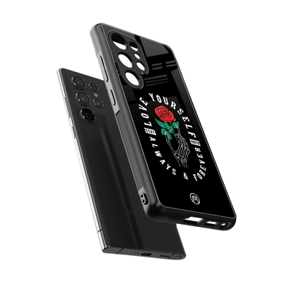 love yourself back phone cover | glass case for samsung galaxy s25 ultra