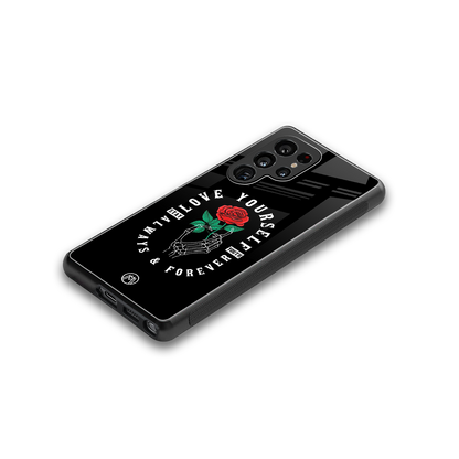 love yourself back phone cover | glass case for samsung galaxy s25 ultra