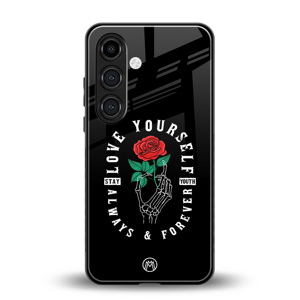 love yourself back phone cover | glass case for samsung galaxy s24