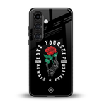 love yourself back phone cover | glass case for samsung galaxy s23 plus