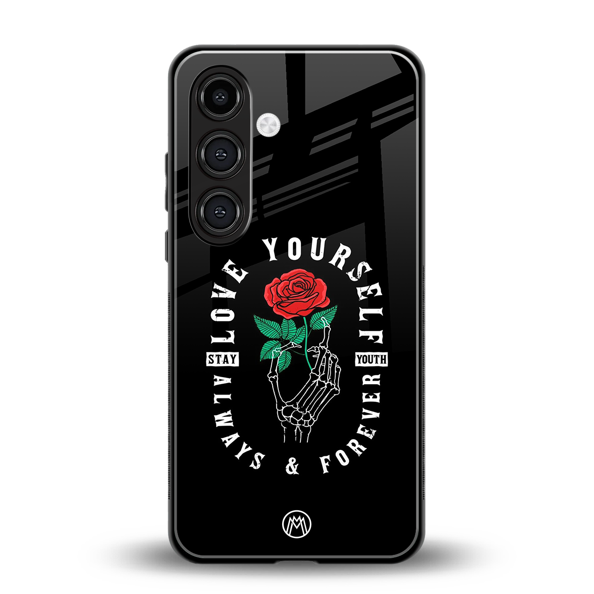 love yourself back phone cover | glass case for samsung galaxy s24 fe
