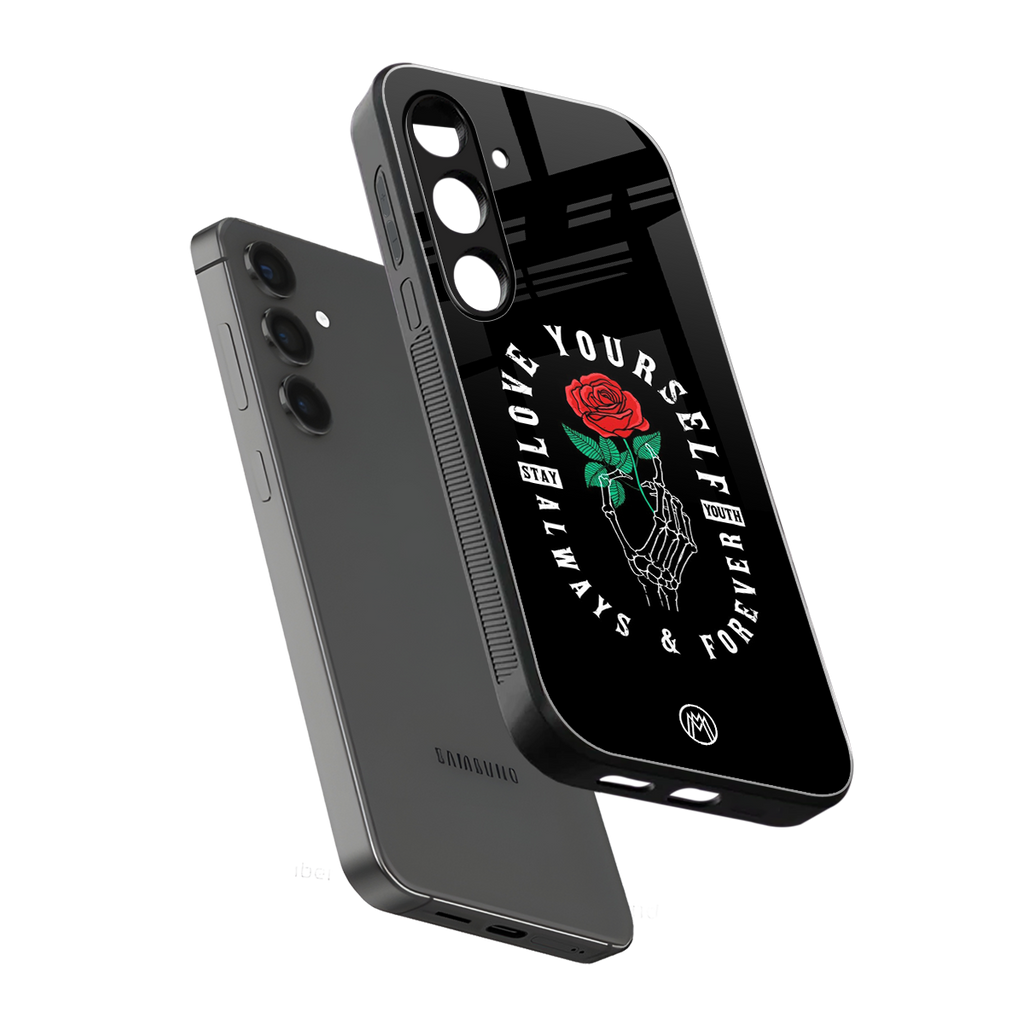 love yourself back phone cover | glass case for samsung galaxy s24