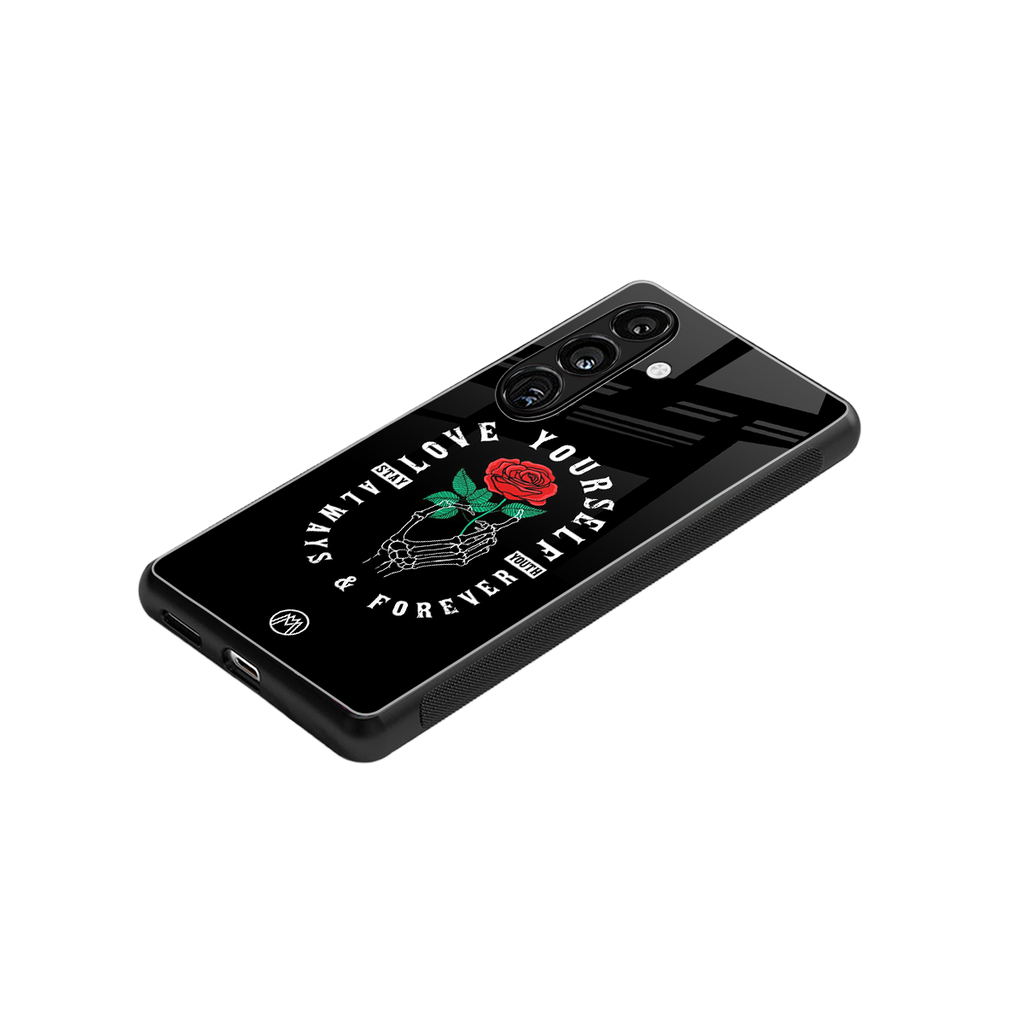 love yourself back phone cover | glass case for samsung galaxy s23 plus
