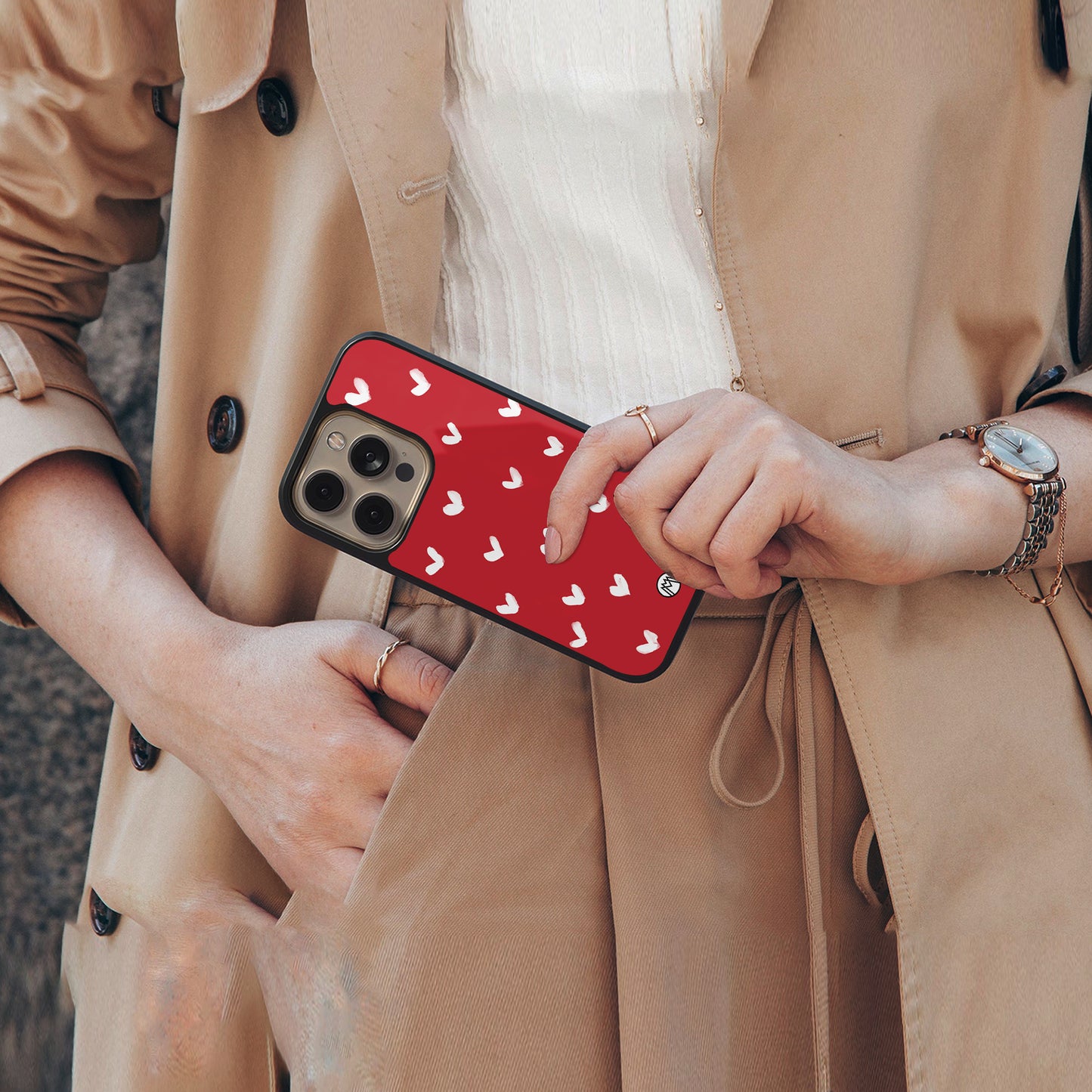 love is love red edition back phone cover | glass case for iphone 16