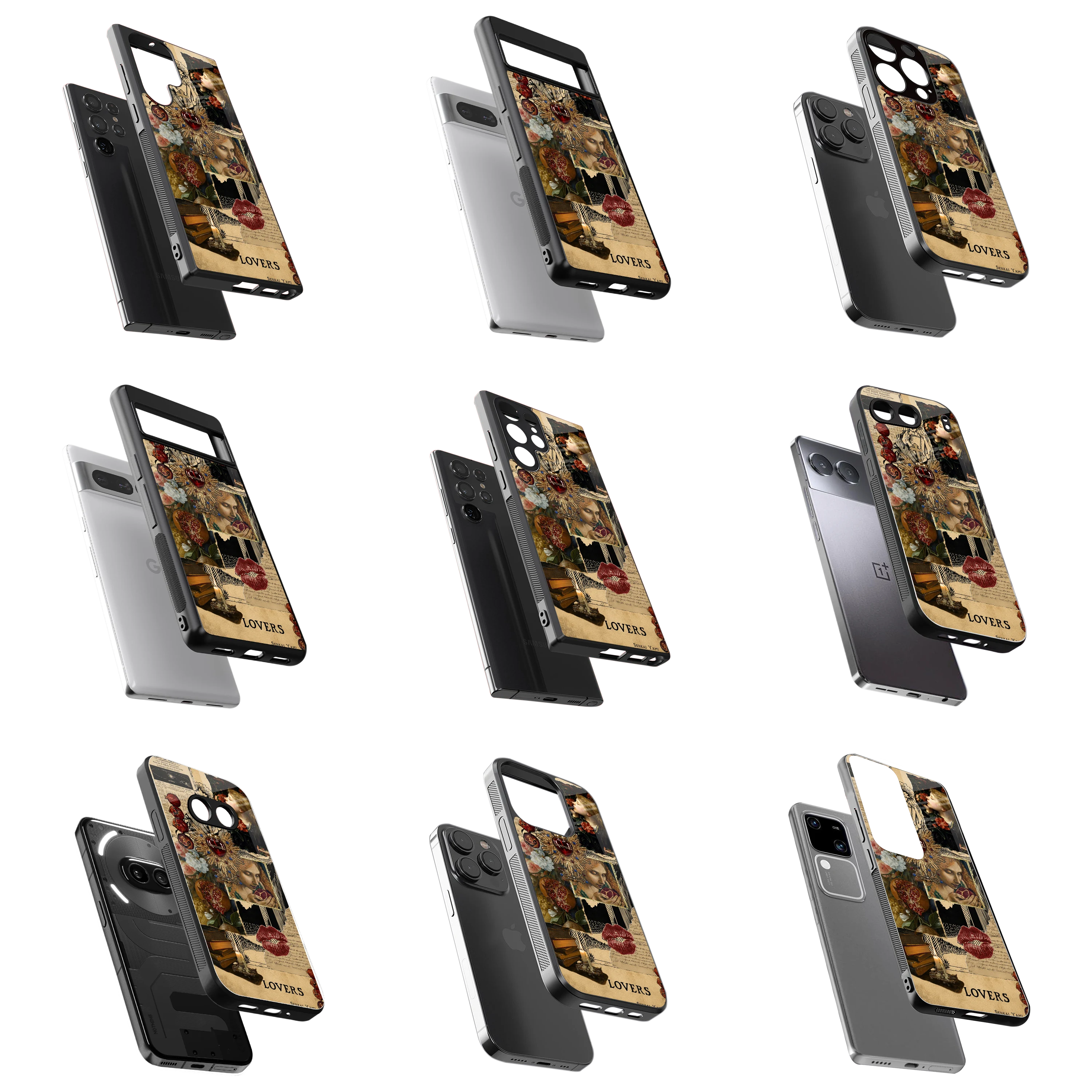 Durable Glass Back Mobile Case for iPhone, Samsung, OnePlus, Google Pixel, Redmi, Vivo, Oppo