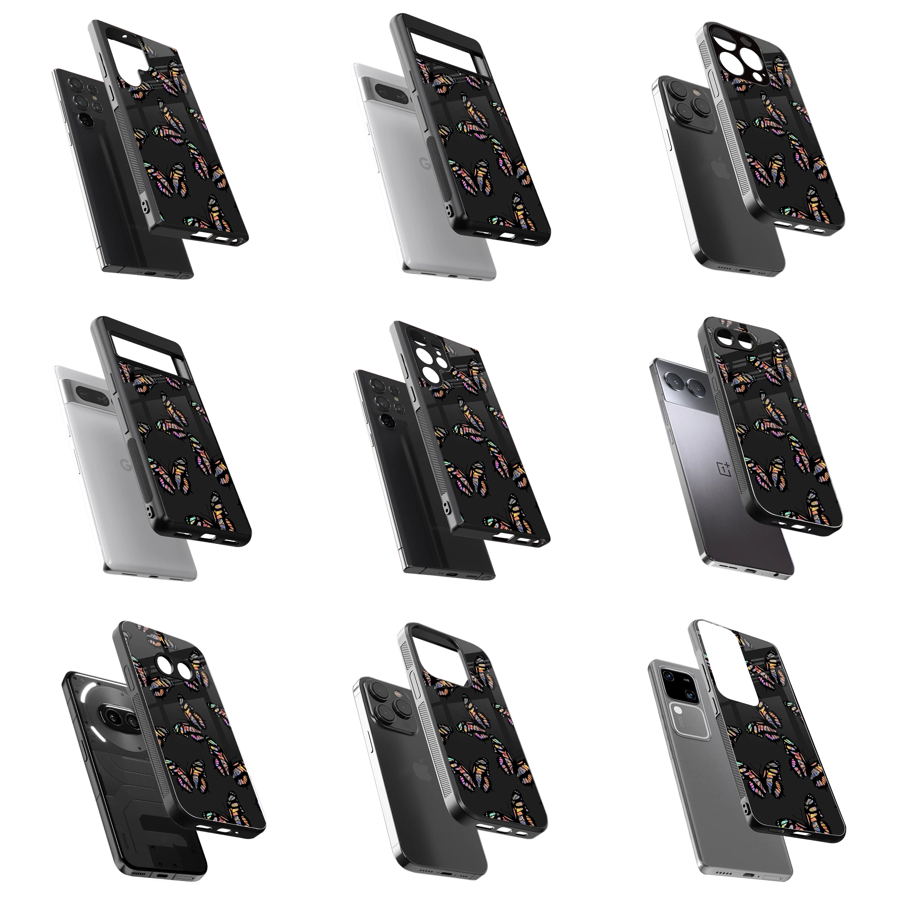 Durable Glass Back Mobile Case for iPhone, Samsung, OnePlus, Google Pixel, Redmi, Vivo, Oppo