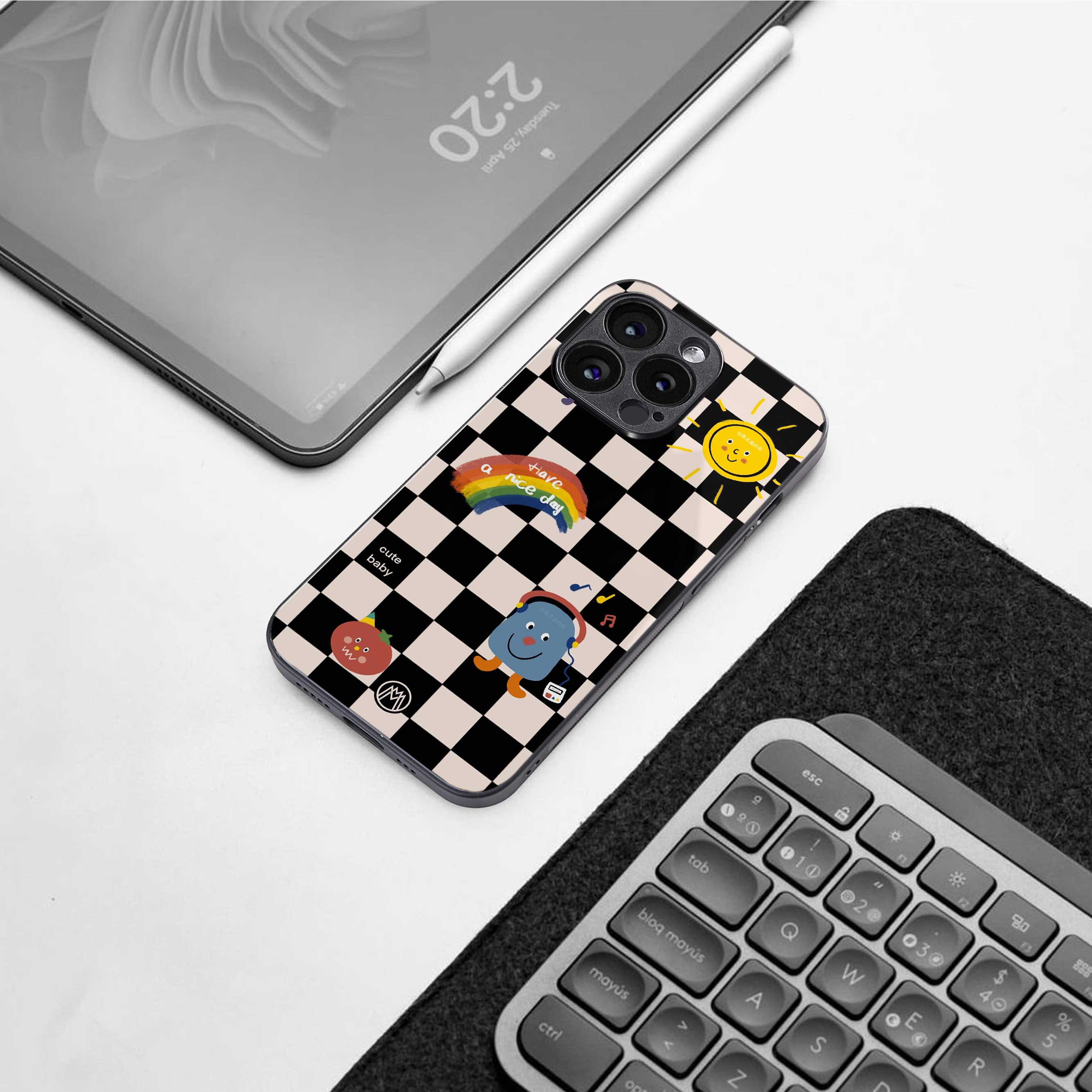 lunch break back phone cover | glass case for iphone 14 pro max