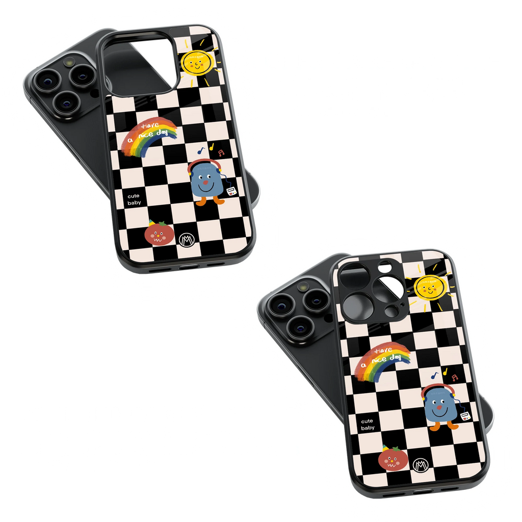 Trendy Glass Back Mobile Case for iPhone, Samsung, Redmi, OnePlus, Google Pixel, Motorola