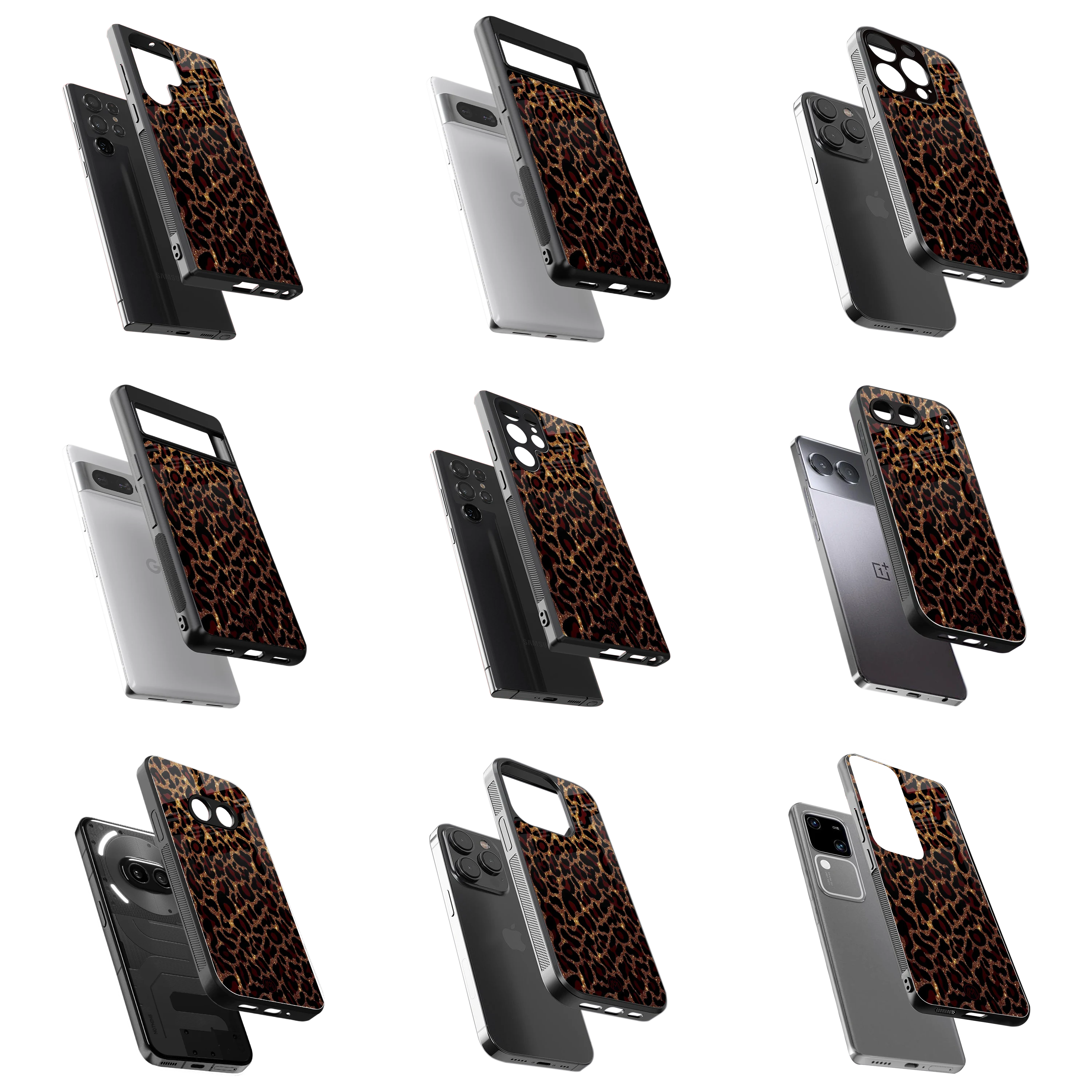 Durable Glass Back Mobile Case for iPhone, Samsung, OnePlus, Google Pixel, Redmi, Vivo, Oppo