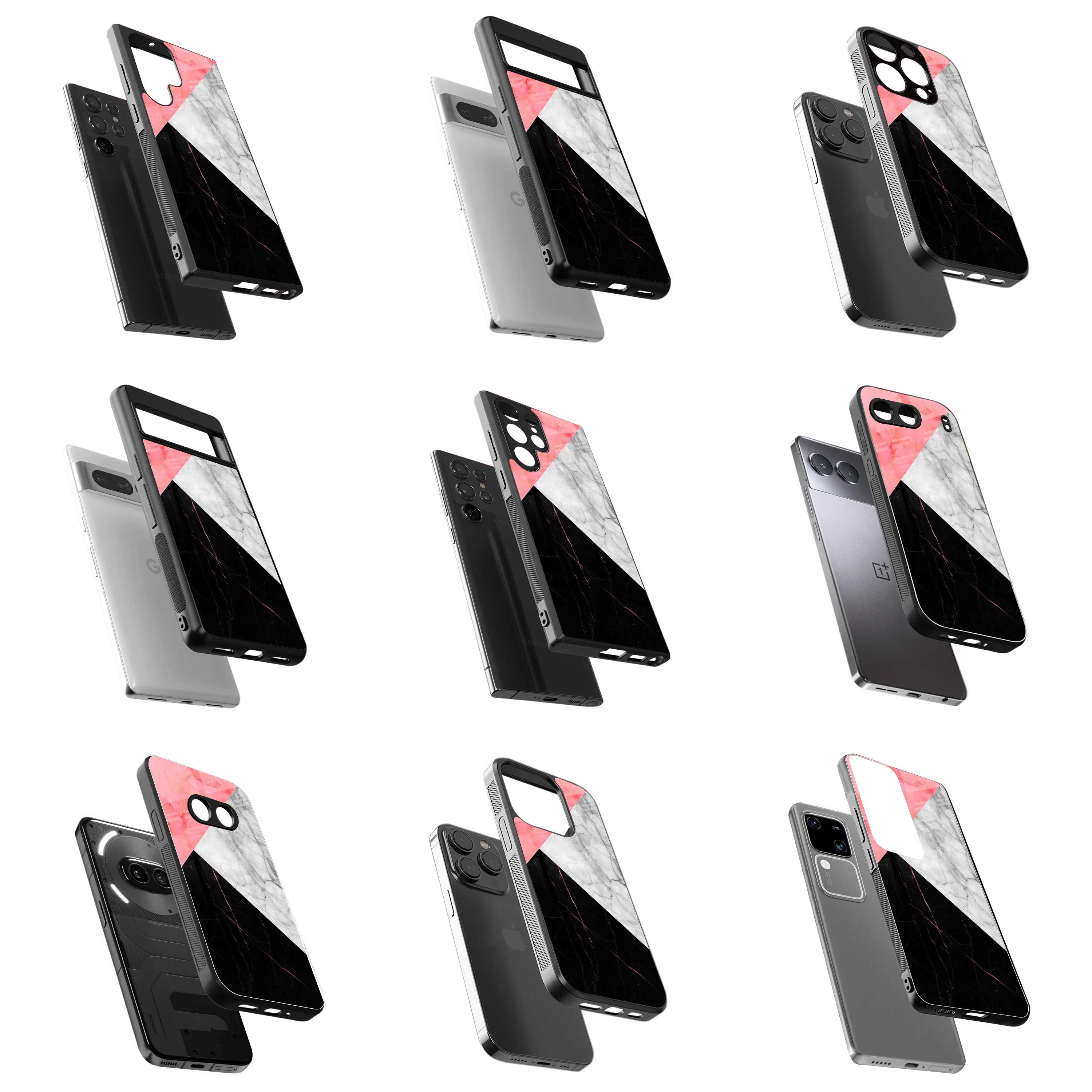 Durable Glass Back Mobile Case for iPhone, Samsung, OnePlus, Google Pixel, Redmi, Vivo, Oppo
