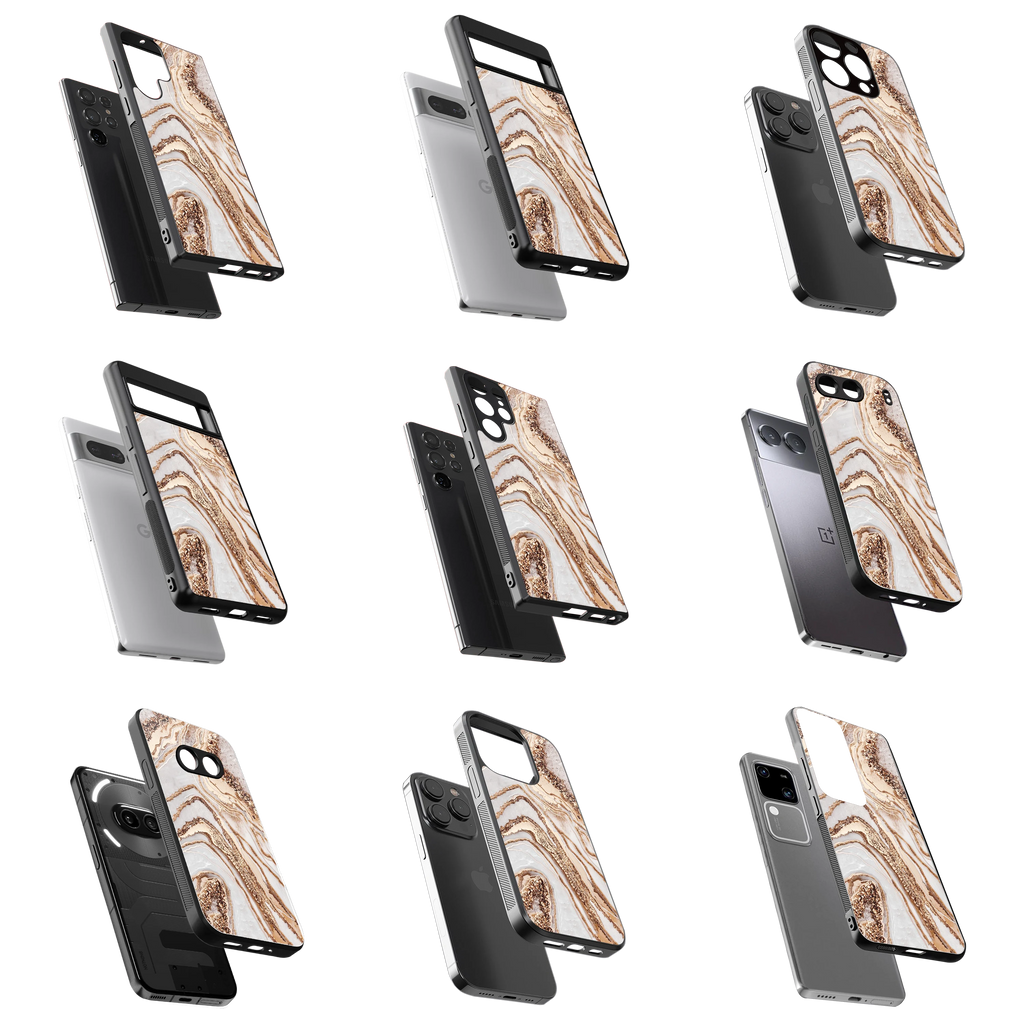 Durable Glass Back Mobile Case for iPhone, Samsung, OnePlus, Google Pixel, Redmi, Vivo, Oppo