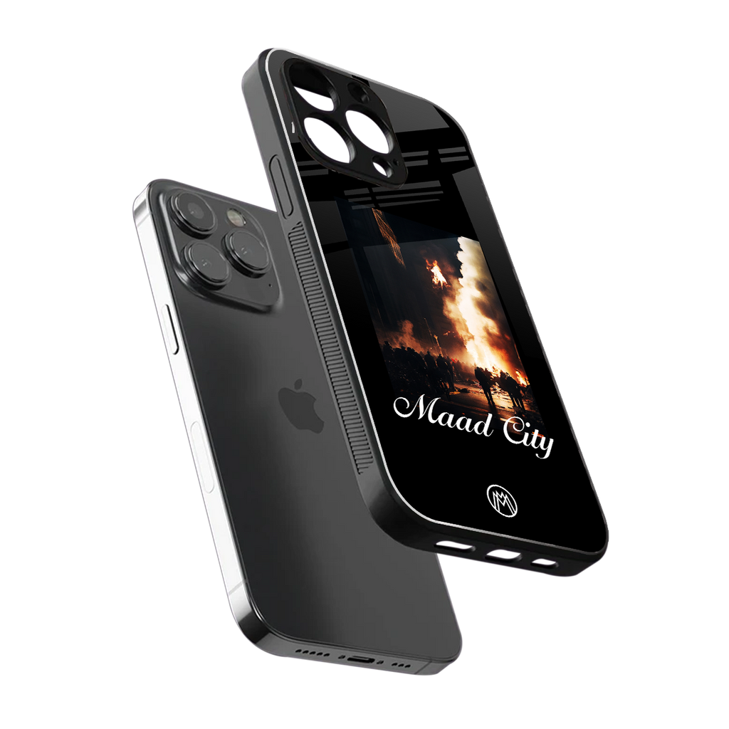 maad city back phone cover | glass case for iphone 13 pro