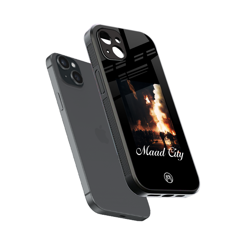 maad city back phone cover | glass case for iphone 14 plus