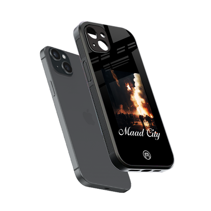 maad city back phone cover | glass case for iphone 14 plus