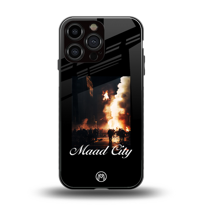 maad city back phone cover | glass case for iphone 14 pro max