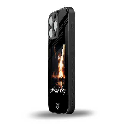 maad city back phone cover | glass case for iphone 14 pro max