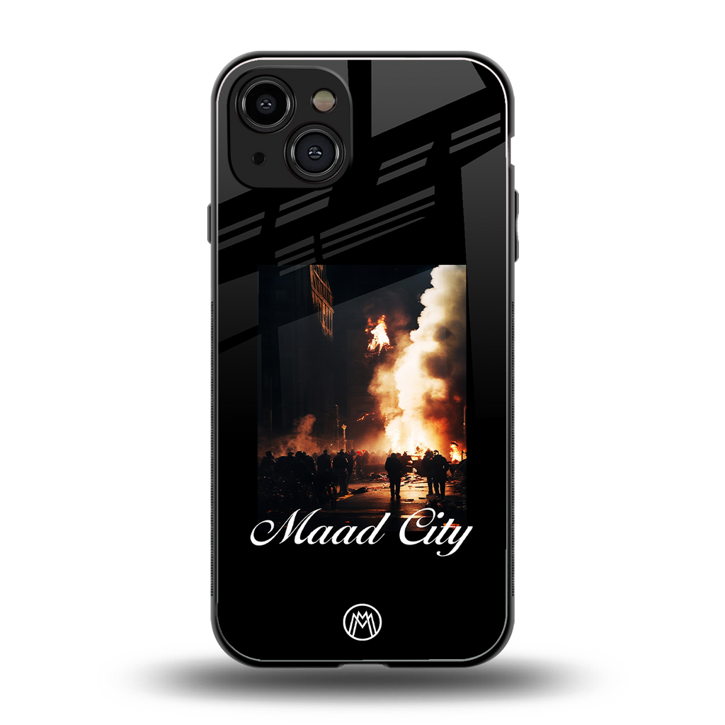 maad city back phone cover | glass case for iphone 15