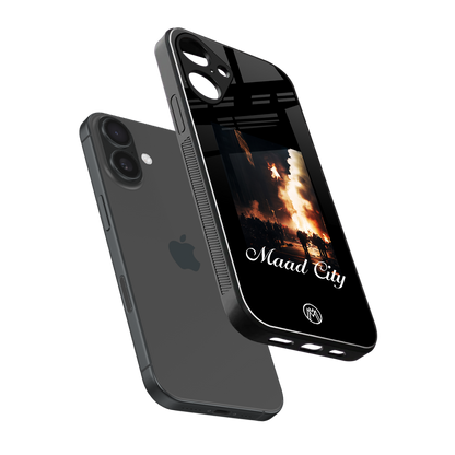 maad city back phone cover | glass case for iphone 16 plus